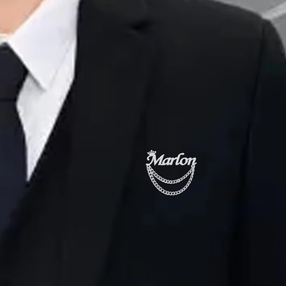 Tuxedo Lapel Pin - شخصية اسم بروش تخصيص تاج دبابيس