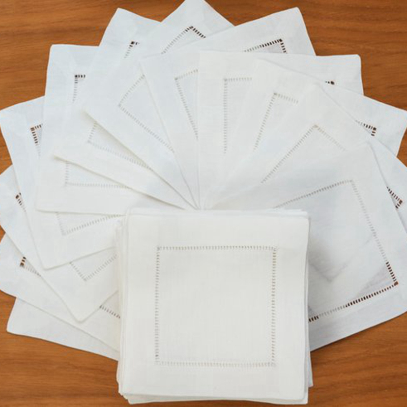 Monogrammed Handkerchief - 12 قطع كوكتيل منديل الأبيض همستيتش