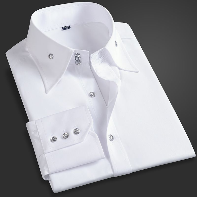 Men Formal Office Wear Shirts - قميص تنفيذي للرجال لربيع الخريف، مقاس
