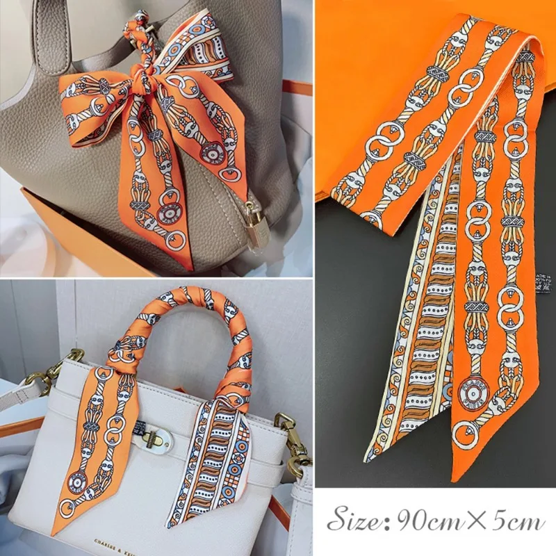 Silk Tie Woven - موضة نحيل وشاح حريري للنساء موضة