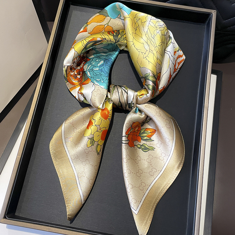 Silk Tie Woven - وشاح حريري مطبوع بتصميم للنساء ،