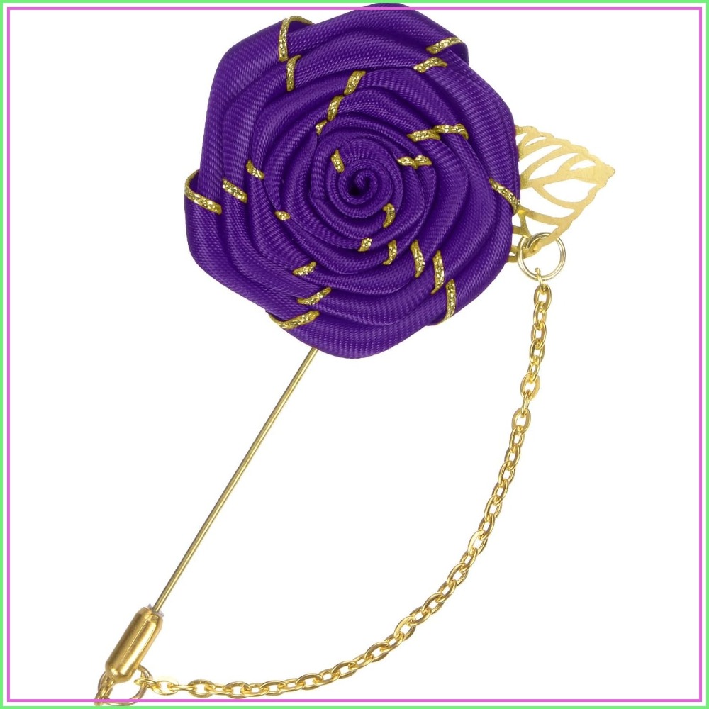 Tuxedo Lapel Pin - دبوس زهرة الورد المصنوع من القماش