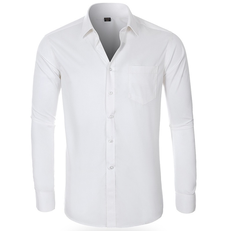 قميص رجالي أبيض رسمي بأكمام طو - مراجعة Men Formal Office Wear Shirts وسعره