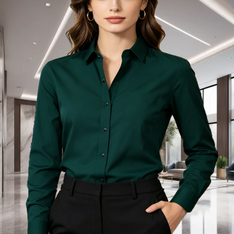 قميص بأكمام طويلة بلون موحد لل - مراجعة Men Formal Office Wear Shirts وسعره