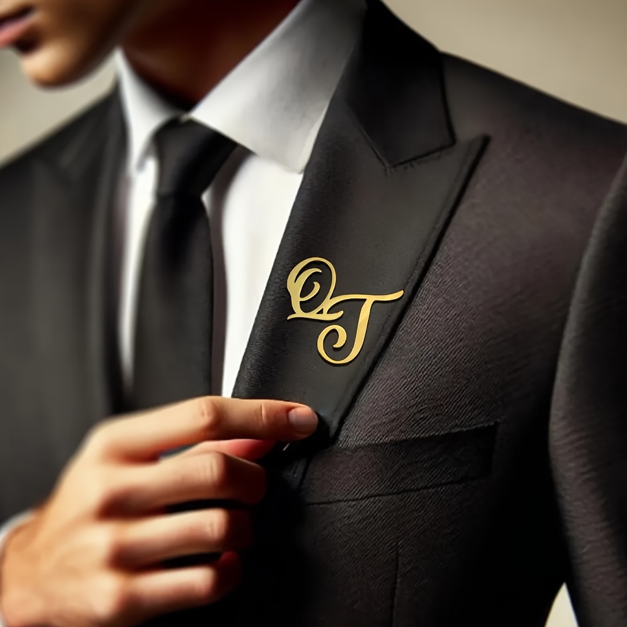 مخصص حرف واحد فقط الاسم الأولي - مراجعة Tuxedo Lapel Pin وسعره