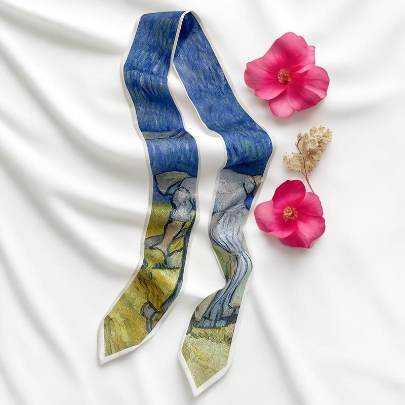 وشاح شعر طويل نحيف للنساء، ربط - مراجعة Silk Tie Woven وسعره