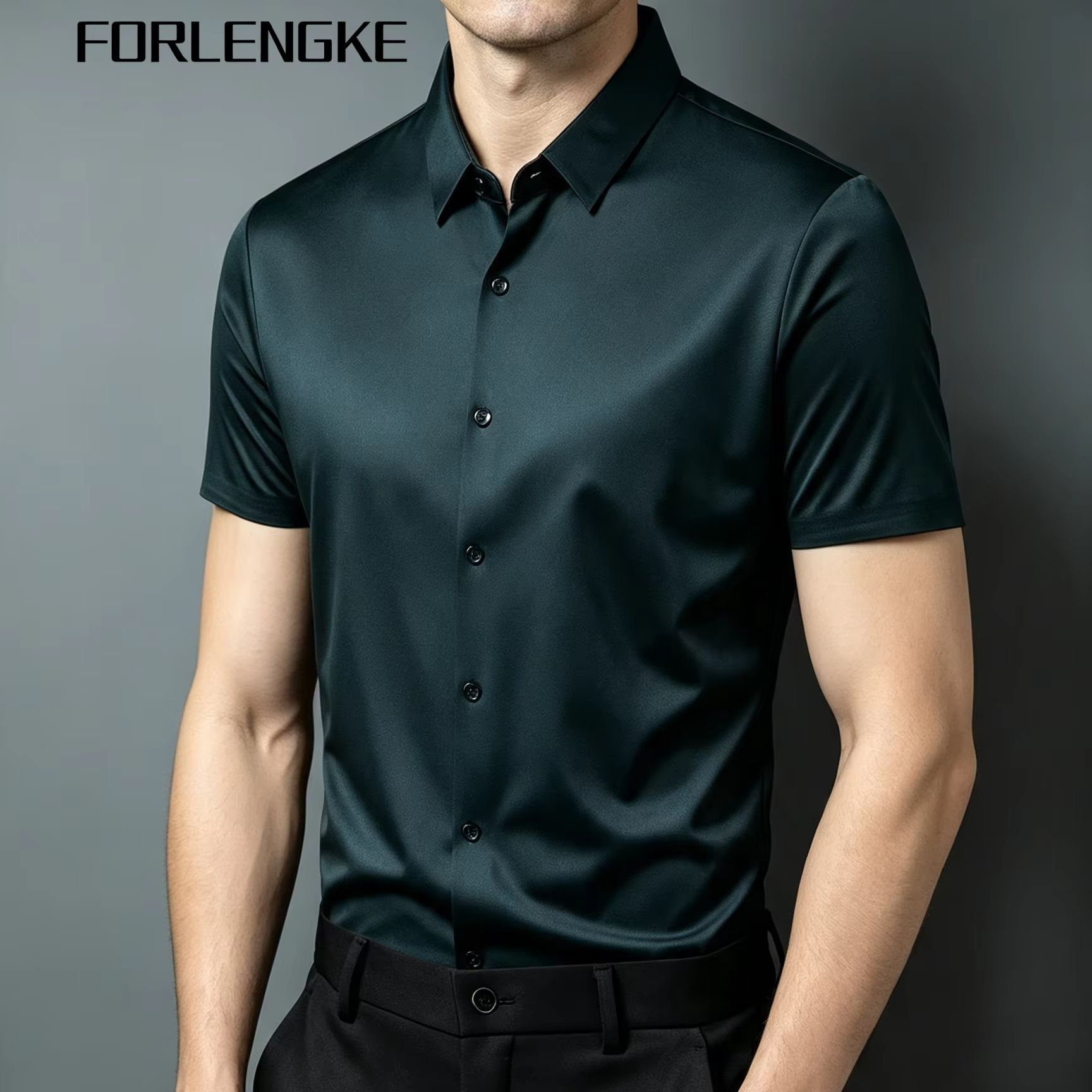 قميص رجالي من FORLENGKE بأكمام - مراجعة Men Formal Office Wear Shirts وسعره