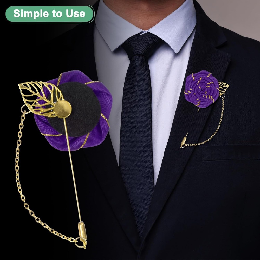 دبوس زهرة الورد المصنوع من الق - مراجعة Tuxedo Lapel Pin وسعره