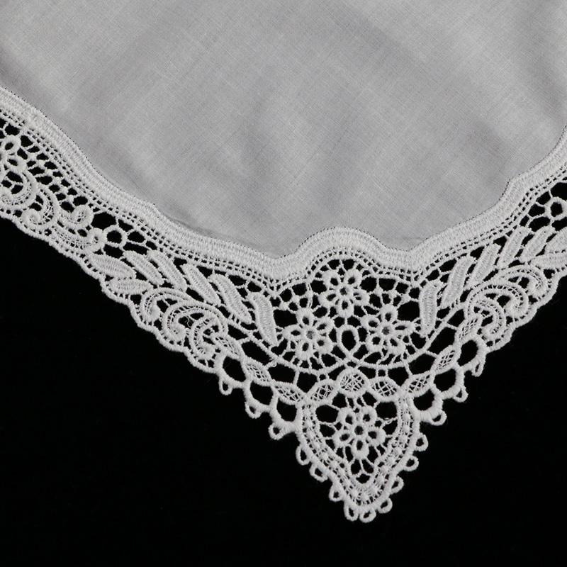 مناديل دانتيل بيضاء A009 مصنوع - مراجعة Monogrammed Handkerchief وسعره